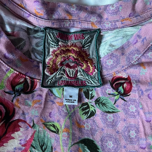Johnny Was medium floral short sleeved top. - Picture 3 of 5